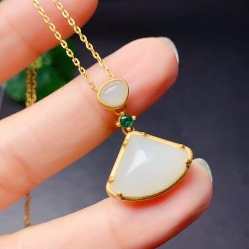 Free Shipping Natural Hetian Jade Pendant Necklaces Fashion Woman Necklaces