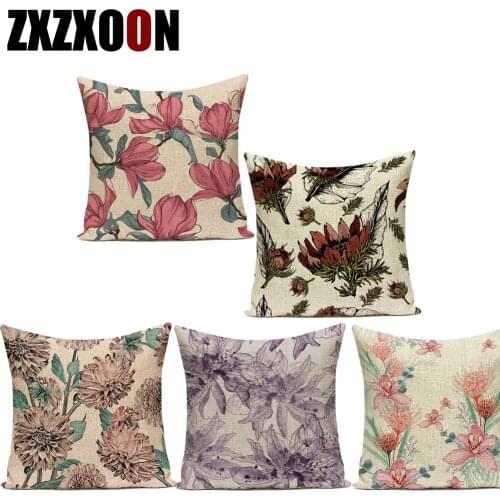 Green Plant Leaf Purple Flower 3d Floral Decorative Pillow Cushion Cover for Sofa Home Car Pillow Cover Pillowcase Bed Decor