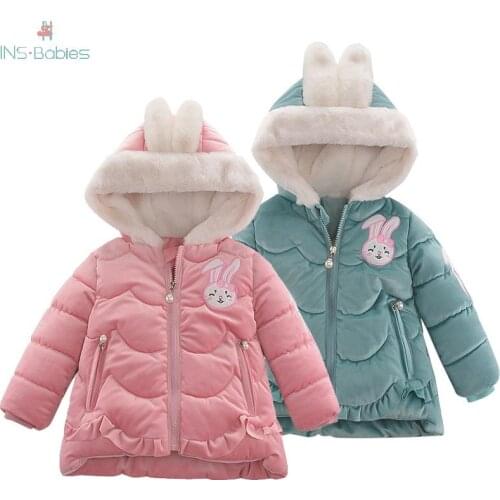 2-6y Baby Girl Clothes Children Cotton Padded jacket for girls pink cartoon Winter Jackets Girls with zipper Thickened Warm coat