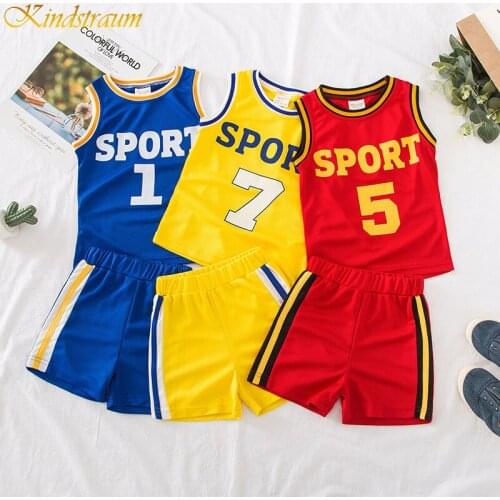 2019 Kids Basketball Jersey Childrens Basketball Baby Girl Tracksuit 2pcs Set Kids Boys/Girls Sports Clothes Set Outfit DC085