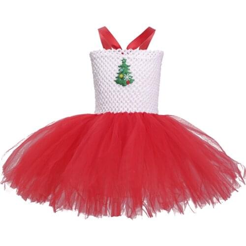 Kids Girls Red Tutu Dress Teenage Tulle Straps Dress Ball Gown Children Birthday Party Christmas Xmas Costume Cosplay Dress