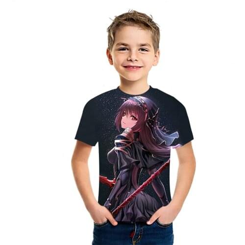 Fate Grand Order animated 3D printing boy and girl T-shirt summer new sports style short sleeve fashion children handsome short