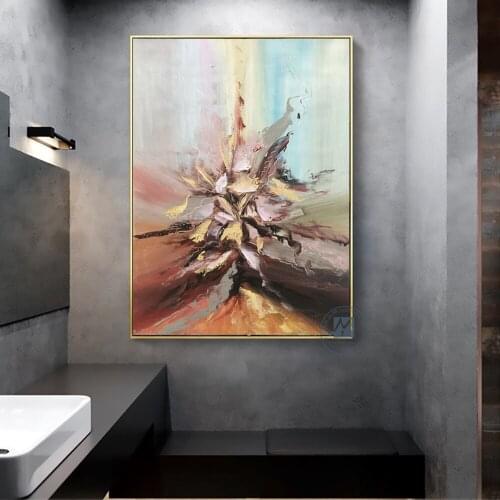 Wall painting decoration painting on canvas original handmade oil painting abstract flower painting modern heavy oil art bedroom