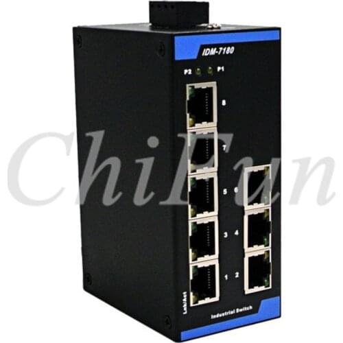 IDM-7180 8-port industrial switch 12V24V entry-level 100M industrial Ethernet switch rail switch
