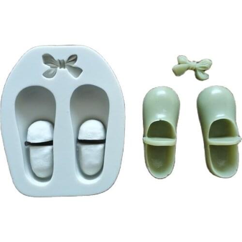 Shoes Bow Cake Decoration Tools Chocolate Silicone Mold Soft Candy Baking DIY Kitchenware M002