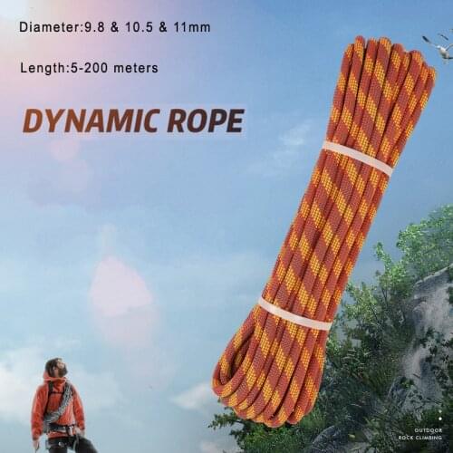 Diameter 9.8&10.5&11mm Length 5-200m Rock Climbing Dynamic rope core Power rope Aerial work Survival safety rope