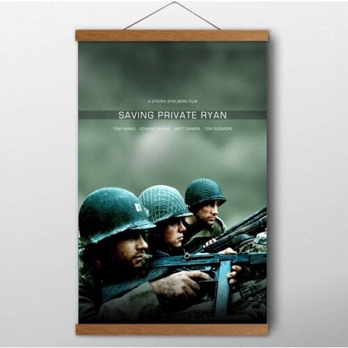 Saving Private Ryan (1998) Classic movie Poster Canvas Printed Wall Art Solid Wood Scrolls Painting For Room Decor