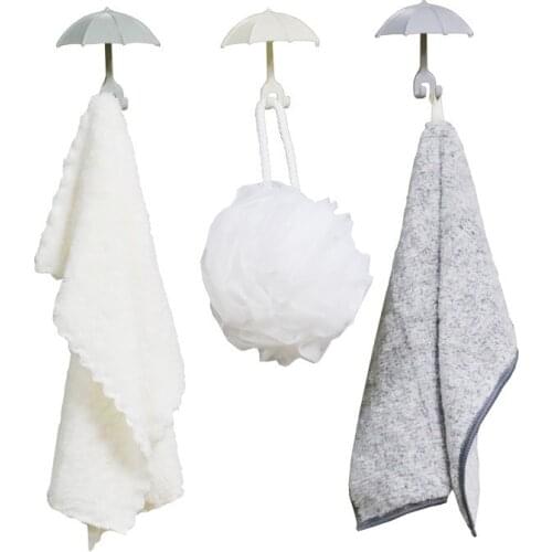 3pcs Cute Umbrella Wall Hanger Toothbrush Holder Razor Socket Hook Men Shaving Shaver Shelf Organizer