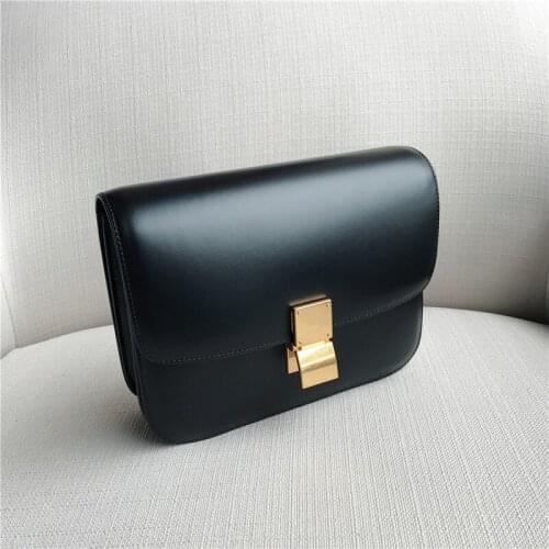 Leather Handbag Tofu Bag 2020 New Shoulder Slung Stewardess Retro Handbag Crossbody Bags for Women