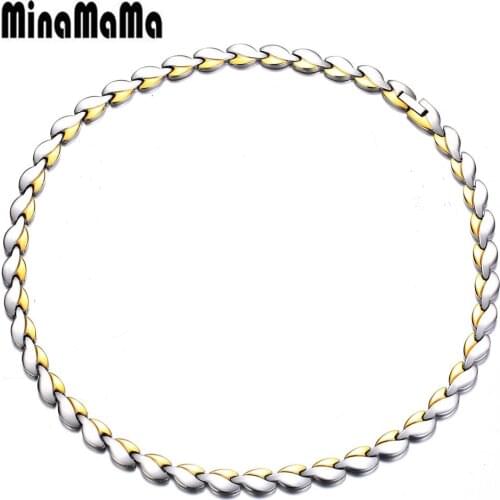 Fashion Stainless Steel Necklaces Arthritis Therapy Strong Magnetic Necklace for Health Heart Design Necklace