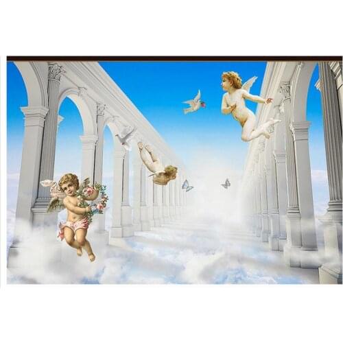 Custom photo wallpaper 3d tv wallpaper murals angel 3 d heaven murals wall papers for living room decoration