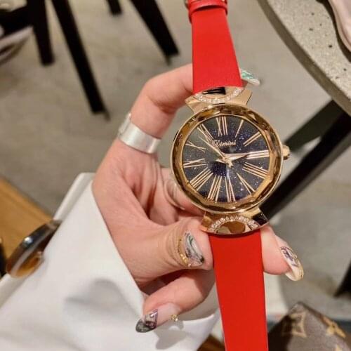 Popular New Fashion Multi Faceted Glass Women Crystals Watches Retro Roman Number Summer Dress Watch Waterpoof Wristwatch Quartz