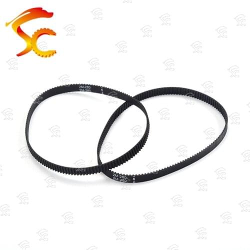 2pcs GT2 280 closed loop rubber 2GT timing belt 280-GT2 Length 280mm Teeth 140 width 6mm/9mm/10mm/12mm/15mm for 3D printer