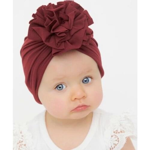 Baby Girl Boy Cotton Hat Newborn Flower Hats Kids Fabric Beanie Knot Bow Head Turban for Bebe Headwear Infant Beanies Kids Cap