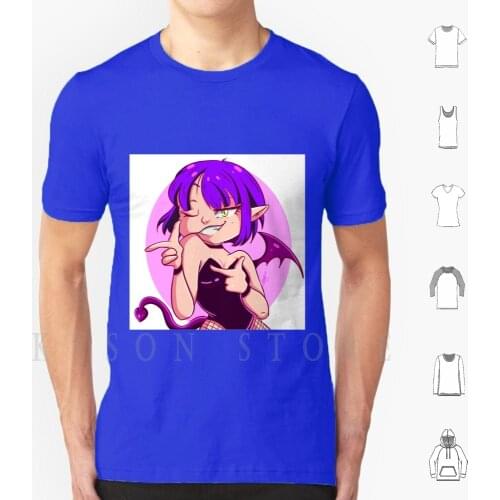 Cute Cartoon Succubus T Shirt Cotton Men Diy Print Cartoon Girls Succubus Devil Oc
