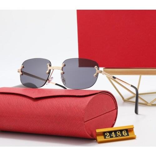 Oval Rimless Wire Sunglasses Men Square Small Lens Sun Glasses Women Clear Glasses Metal Frame Oculos Gafas for Summer