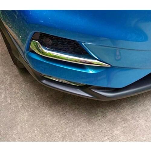 Car Styling Front Head Fog Lights Foglight Lamp Eyelid Eyebrow Cover Trim Chrome Fit For Nissan Qashqai J11 2018 2019