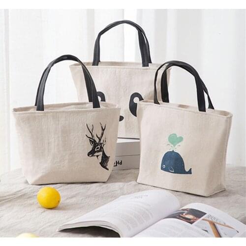 Cold Storage Bag Student Lunch Box Lunch Bag Cotton Linen Aluminum Foil Lunch Bag Portable Thermal Insulation