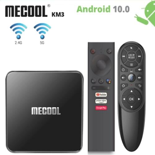 MECOOL Amlogic S905X2 KM3 KM9PRO Android 10.0 Smart TV Box 4G DDR4 32G/64G 4K HDR Google Certified Media Player Voice Control