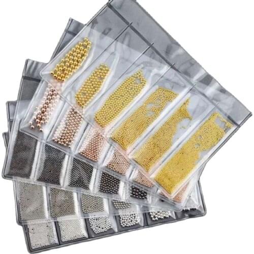 Nail Art Jewelry Steel Ball Rose Gold Silver Black 4 Color Mixed For Hand Decoration Makeup