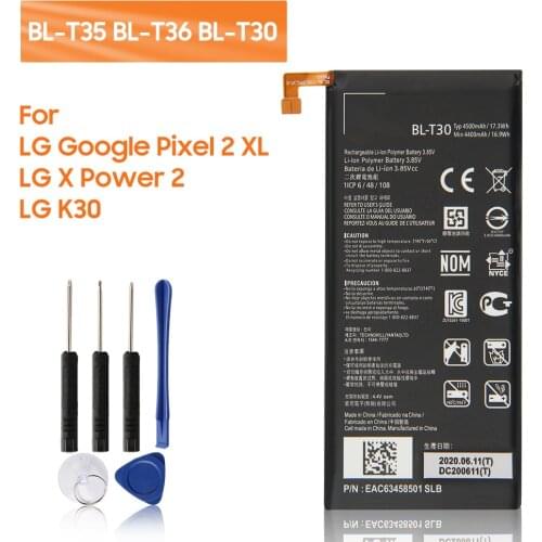 Replacement Phone Battery BL-T35 BL-T36 BL-T30 LG X Power 2 M320F M322 K10 For LG Google Pixel 2 XL Pixel 3 Walleye K30 X410TK