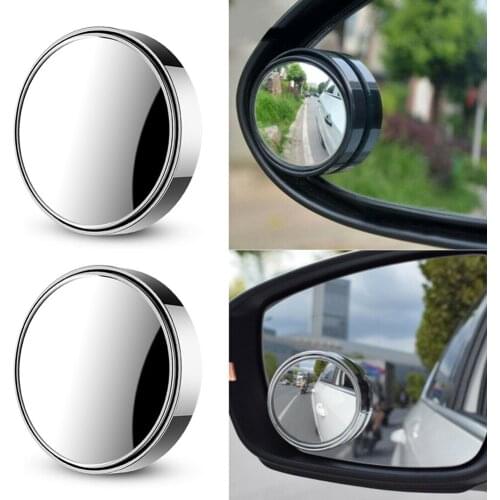 2Pc Rear View Mirror 360 Degree HD Blind Spot Mirror For Car Reverse Frameless Ultrathin Wide Angle Round Convex Car Accessories