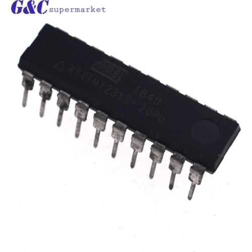 1PCS ATTINY2313A-PU ATTINY2313 DIP20 MCU 8-bit ATtiny AVR RISC 2KB Flash 2.5V/3.3V/5V 20-Pin DIP new original
