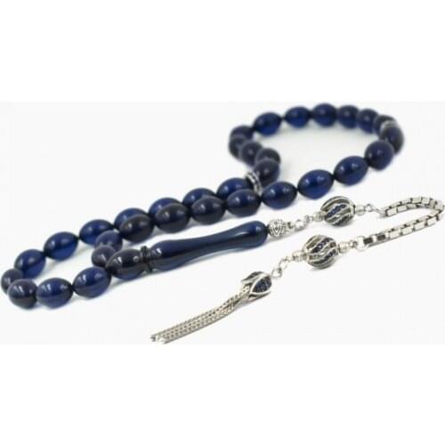 33 Beads Fire Amber (Fire Amber) muslim Prayer Tasbih Misbaha Islamic Jewelry Subha Capsule Cut Tassel 925 Caliber Silver