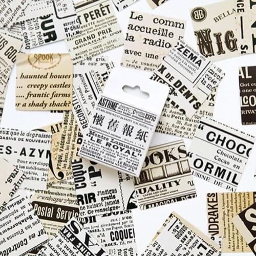 45pcs/pack Retro Nostalgic newspaper Decorative Scrapbooking Stickers Album Decoration Sticker DIY Dairy Sticker Pack