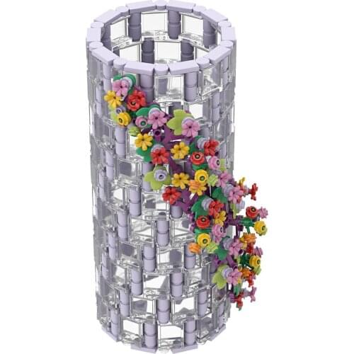 473Pcs Purple Translucent Building Blocks Vase Bottle Compatible With Flower Bouquet 10280 Kit For Children Educational Toy Gift