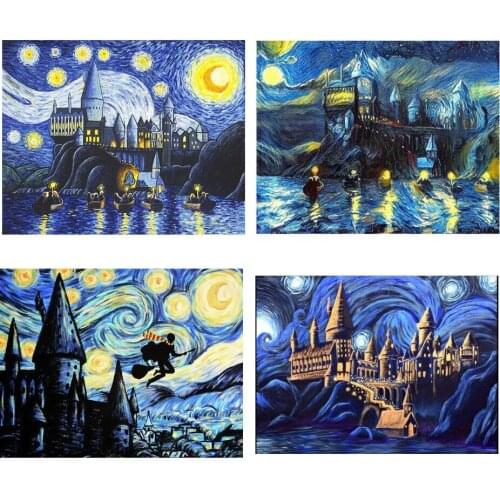 5D Diamond Painting Starry Sky Full Diamond Square DIY Diamond Embroidery Harry Castle Cross Stitch Full Circle Cartoon Mosaic