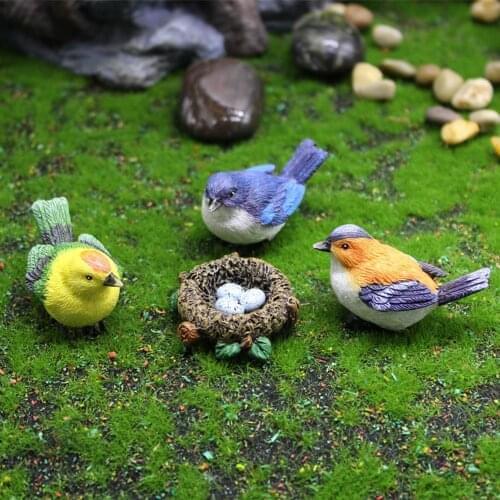 Resin Crafts Micro Landscape Fairy Garden Miniature Mini Bird Decoration Accessories DIY Succulent Plant Bonsai Figurines