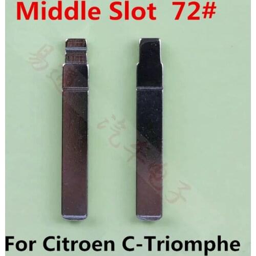 Free Shipping Flip Key Blade NO.72 For Citroen C-Triomphe,Middle Slot Remote Key Blank[10pcs/lot]