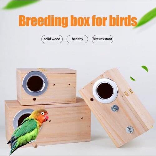 Wood Bird Cage Breeding Hatching Box Nesting Boxes for Parrot Parakeets Budgies Cocktail Finch Lovebird Birdhouse Bird Supplies