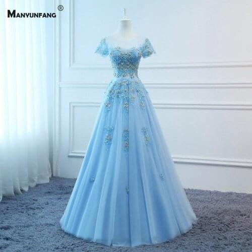 Custom Made Embroidery Appliques Tulle Sweep Train O-Neck A-Line Wedding Dress High-End Short Sleeve Zipper Back Bridal Gown