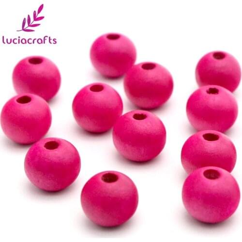 Lucia crafts 10mm Natural Wooden Round Beads Assortment Round Ball Spacer Bead DIY Handcraft (50pcs/Lot) E0601