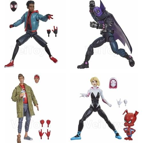 Marvel Legends Spider-Man Into Spider Verse Peter B. Parker Miles Morales Gwen Stacy Prowler Hand Ninja 6" Action Figure Toys