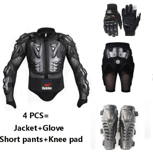 Motorcycle Armor Racing Jacket Full Body Protection Tutle Motocross Outdoor Knee Pads +Glove+Short sports ski pants