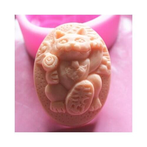 Handmade Soap Silicone Mold Animal Candle Molds Polymer Clay money cat
