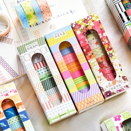 Set of tape polka dot checkered diary handbook decorative stickers colourful material washi tape