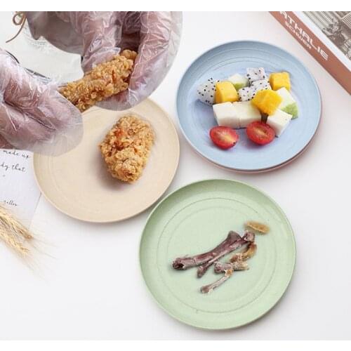 Wheat Straw Dishes for Household Use Round Dishes, Fruit Dishes Dish Set Dinnerware