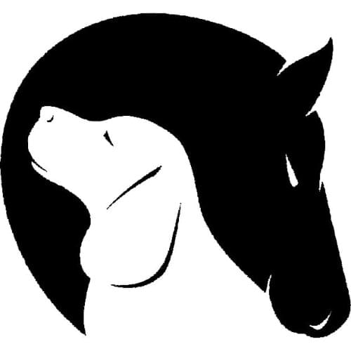 LLY-1051 Dog and Horse Friendship Love Animals Modeling Car Sticker PVC Popular Fashion Window Decoration Waterproof Auto Decals