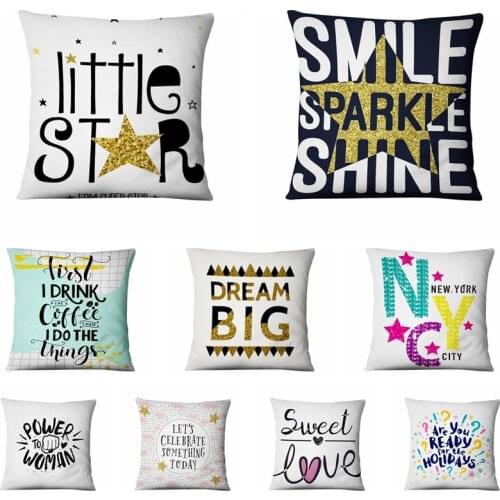 Little Star Fresh Art Illustration Printing Pillowcase Sweet Love Cushion Decorative Pillow Home Decor Sofa Throw Pillows 45*45