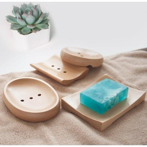 New Creative Natural Bamboo Wooden Soap Dish Soapbox Holder Shower Tray Draing Rack Bathroom Accessories Drain Soap Box