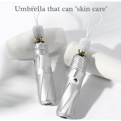 New Titanium Silver Coating Three-fold Automatic Luxury Umbrella Sunscreen Too UV-proof Female Umbrella Paraguay Custom Logo