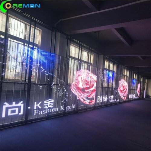 P3.91 -7.82glass transparent led screen visible light weight led display 1000x1000mm