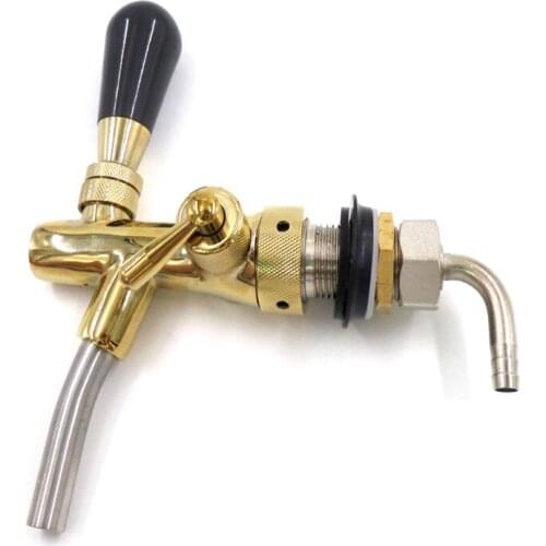 Adjustable Beer Tap Faucet Flow Control Faucet G5/8 Shank With Golden Plating Home Brew Beer Bar Accessories
