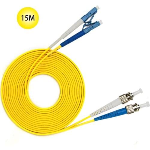 ST to LC Single-mode optical fiber patch cord 15M Jumper Cable 9 Microns UPC Polish Yellow OFNR Jacket Fiber Cable Free Shipped