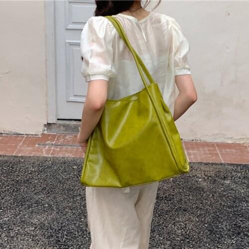 Retro Green Womens Big Shoulder Bag Fashion Student Girls Book Purse Handbags Large Capacity Female Casual Tote Bags for Travel