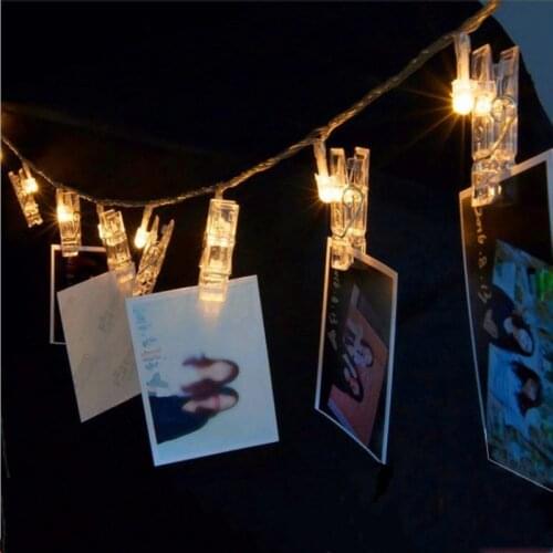 10-40LED Photo Clip String Lights Festoon Led Light Garlands Christmas Fairy Lights Battery-operated Garland Wedding Decoration